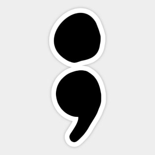 semicolon (black) Sticker